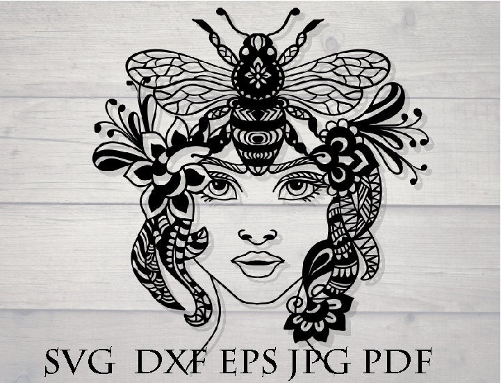 Download Queen bee svg flower woman svg | Etsy