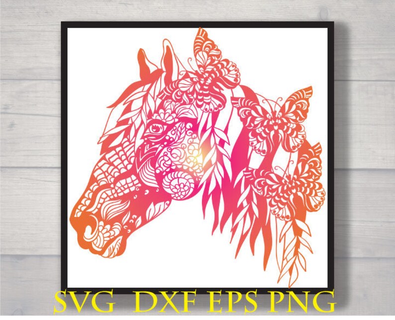 Download Horse head svg zentangle horse svg animal mandala svg | Etsy