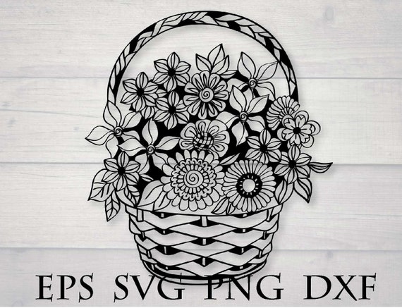 Download Zentangle Flower Svg Basket Flowers Svg Etsy