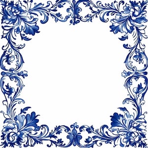 17 elegante blauwe barokke bloemenlijst png, sierlijke vintage rand clipart, decoratief bloemenlijst voor uitnodigingen en prints