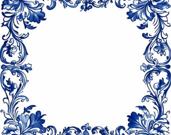 Light Blue Corners, Pale Blue Decorative Elements, SVG Frames