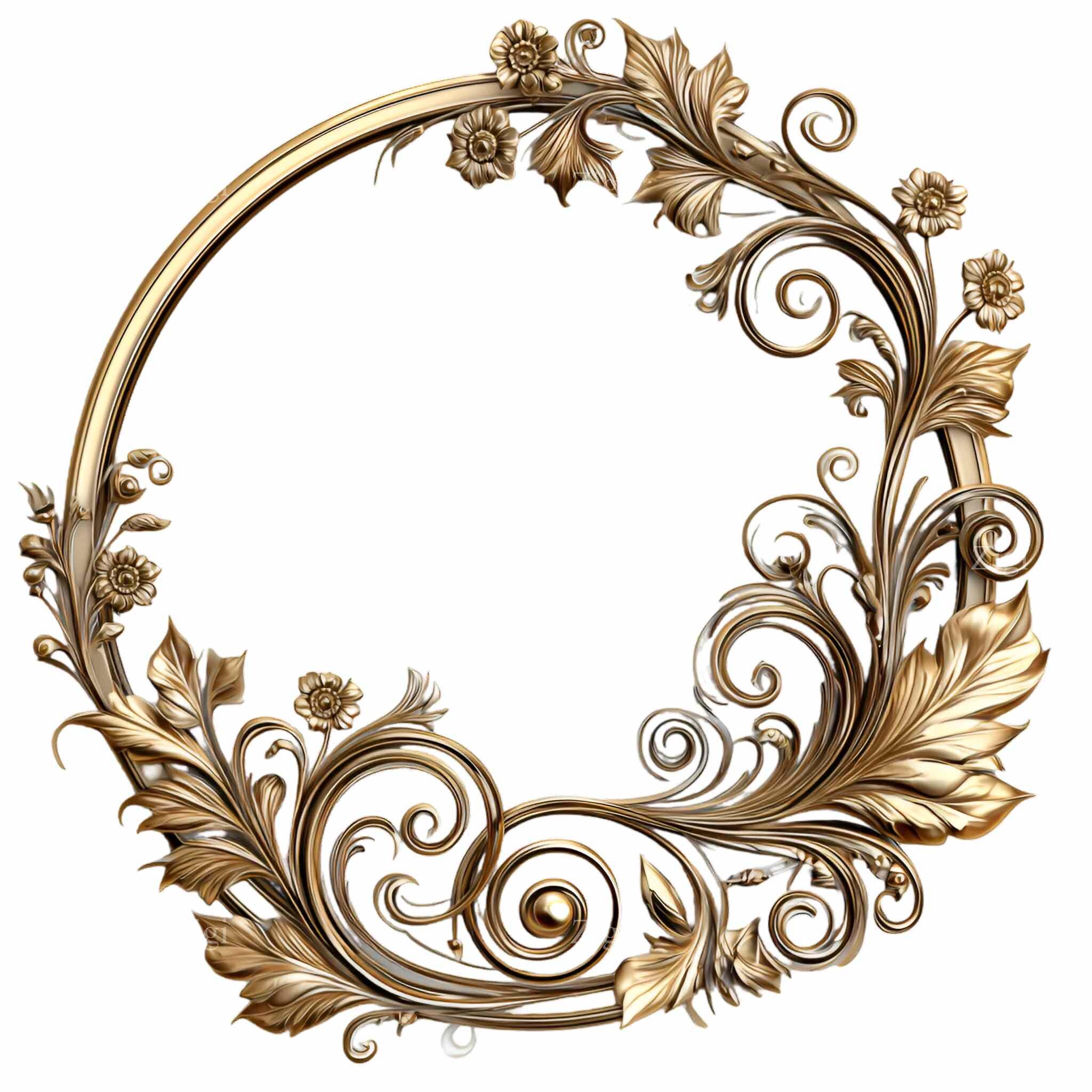 17 PNG Gold Floral Frame Clipart Elegant Round Border Illustration 17-png-gold-floral-frame-clipart-elegant-round-border-illustration