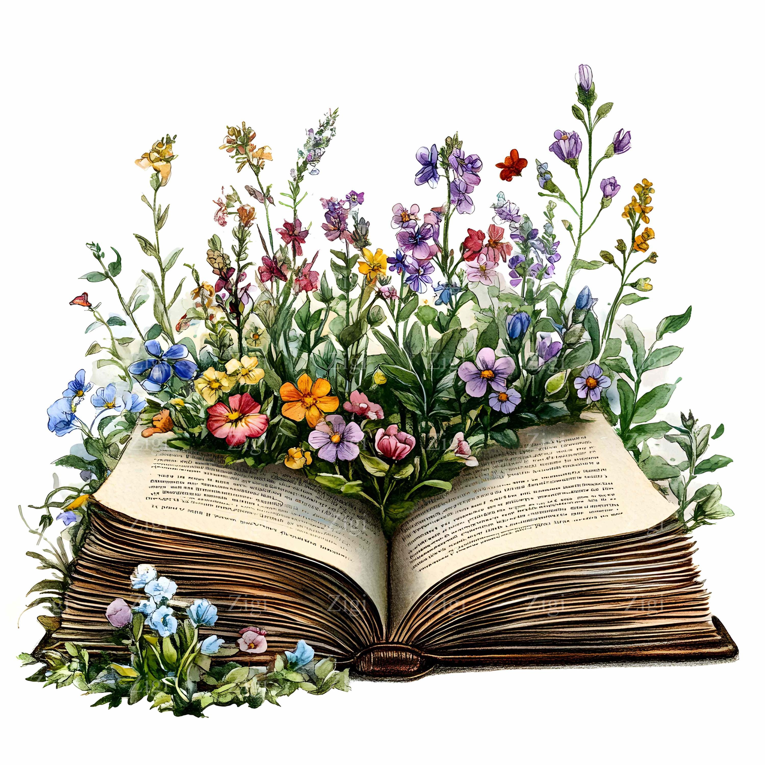 CLASSIC FLOWER アートブック Vintage Big Flower Book With 115 Beautiful Color Illustrations
