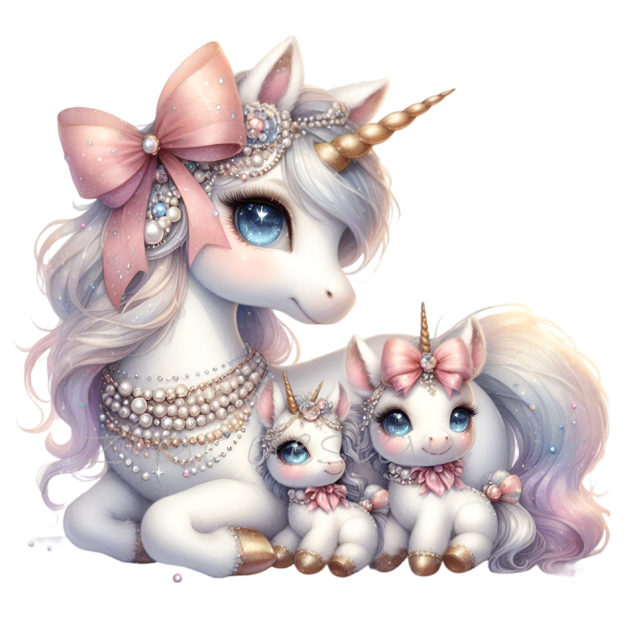 Simba Familia De Unicornios Pequeños – 2 Caballos Flocados De 10 Y 14 Cm Con Peine Y Pinzas – Rosa Y Naranja Claro – +3 Años Regalo De Unicornio Para Niña