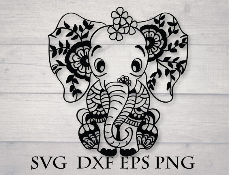 Download Baby elephant svg mandala animal svg | Etsy