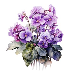 10 cliparts de fleurs violettes PNG - PNG floral violet - élégant bouquet botanique pour faire-parts, scrapbooking, cartes et travaux manuels de printemps