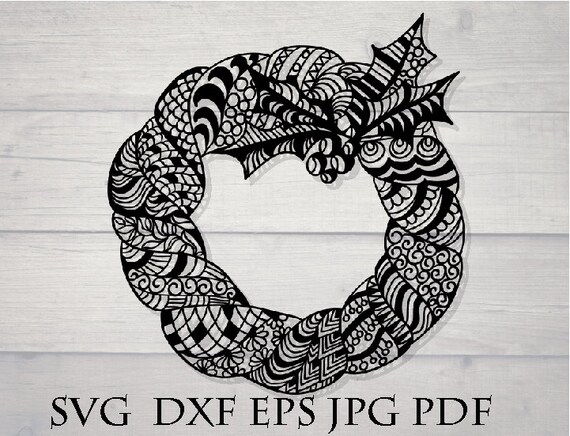 Download Mandala Christmas wreath svg | Etsy