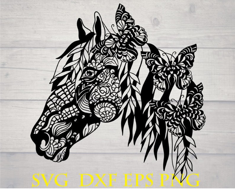 Download Horse head svg zentangle horse svg animal mandala svg | Etsy