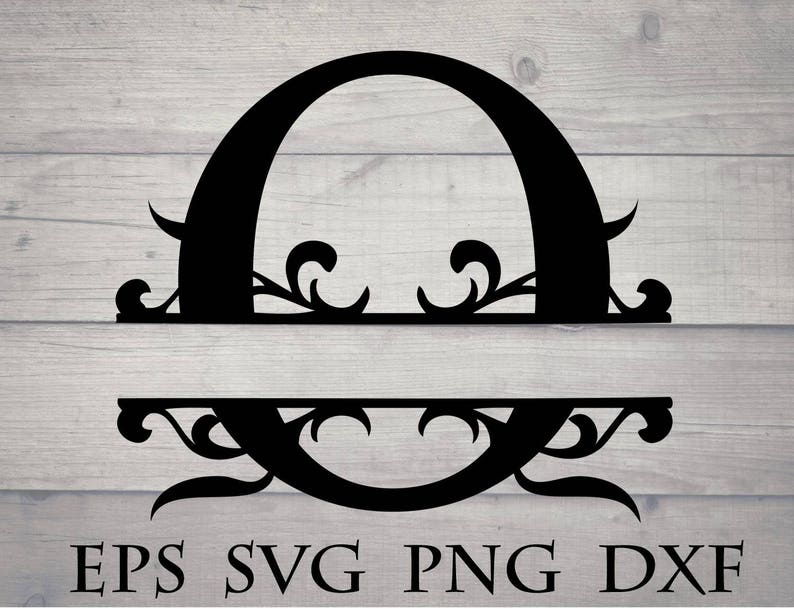 Download Monogram split initial svg divided initial O svg split | Etsy
