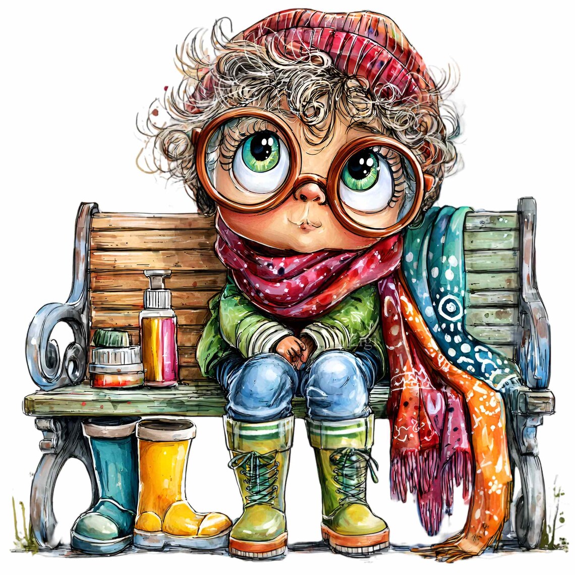 12 PNG Funny Grandma PNG Clipart – Cute Elderly Lady in Garden Outfit ...