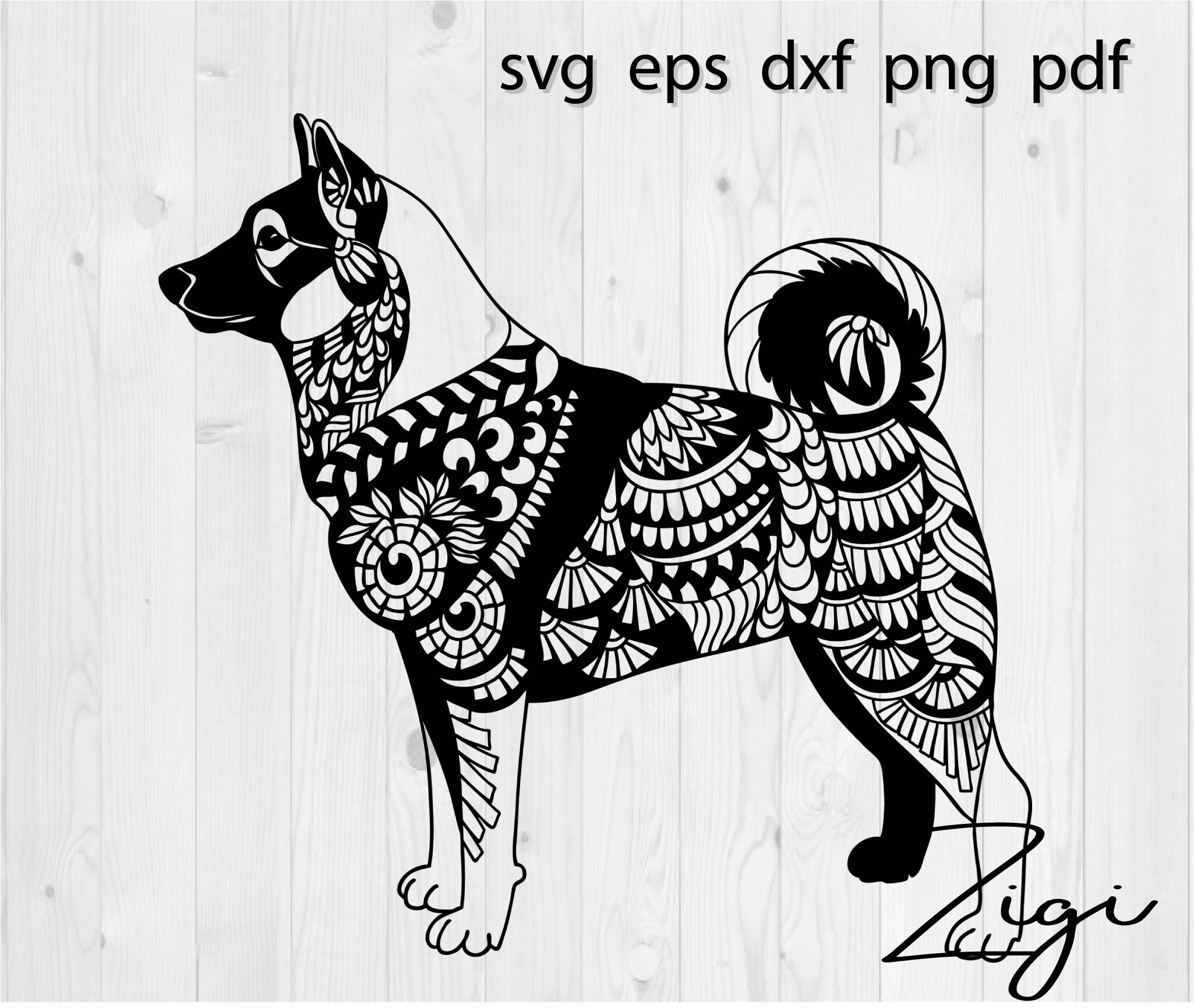 Download Elkhound svg dog mandala svg zentangle svg | Etsy