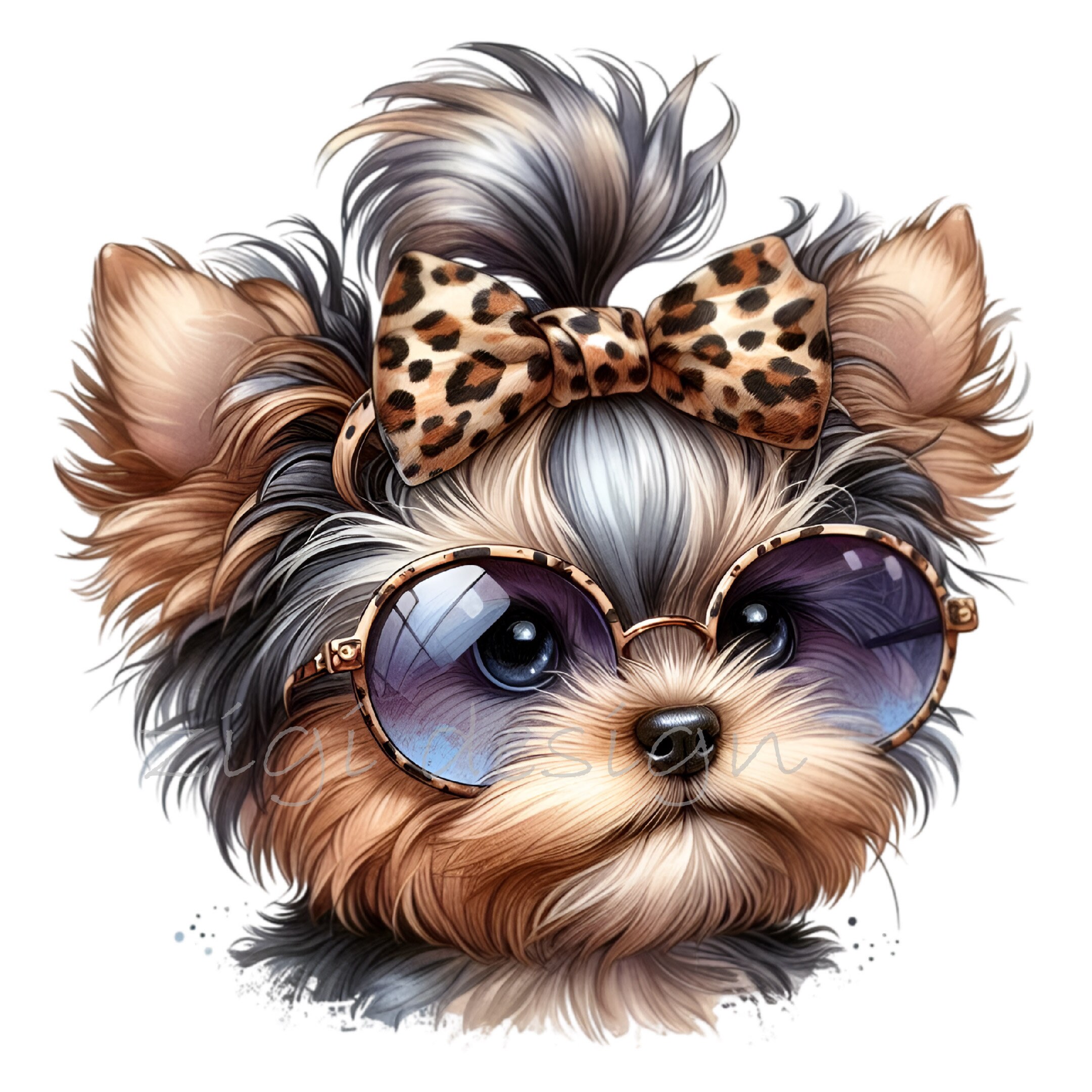 Shih Tzu Clipart, Leopard Bow Clip Art, 12 PNG Animal Print Cheetah Fur ...