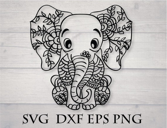 Baby Elephant Svg Floral Animal Etsy