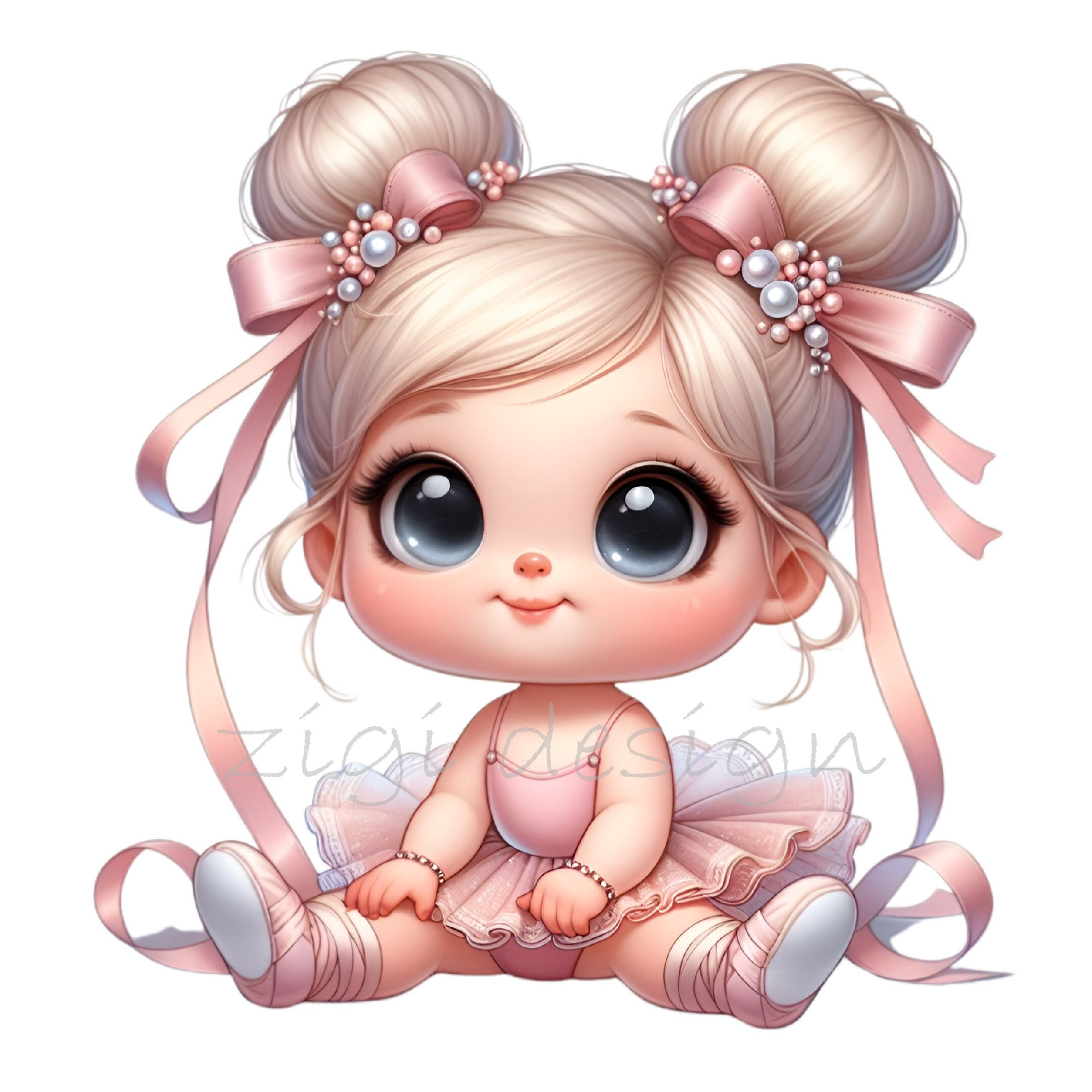12 Cute Ballerina Girl PNG Clipart - Adorable Baby Ballet Dancer - Pastel Ballet Outfit Digital Art