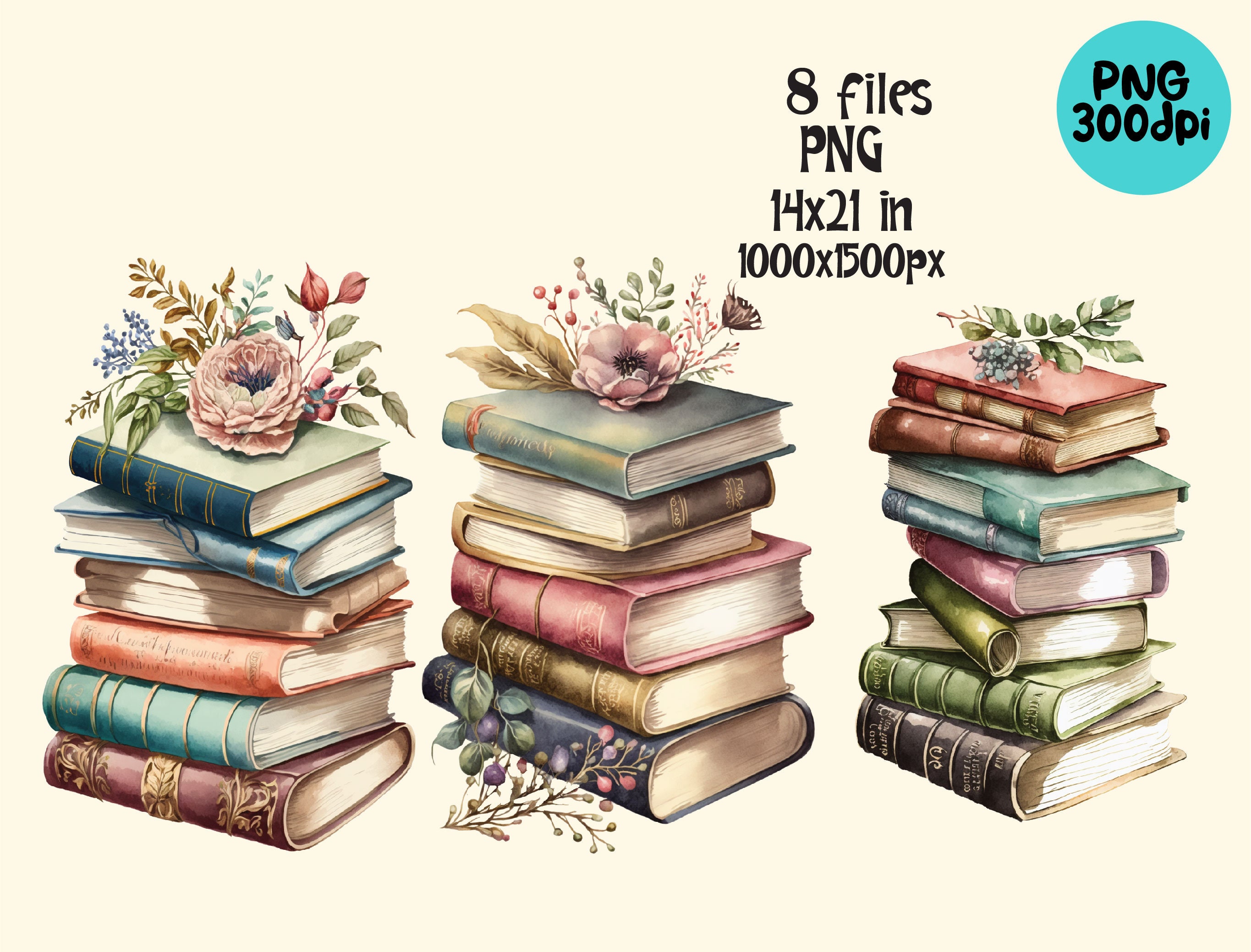 Watercolor book clipart. Book lover sublimation (2838814)