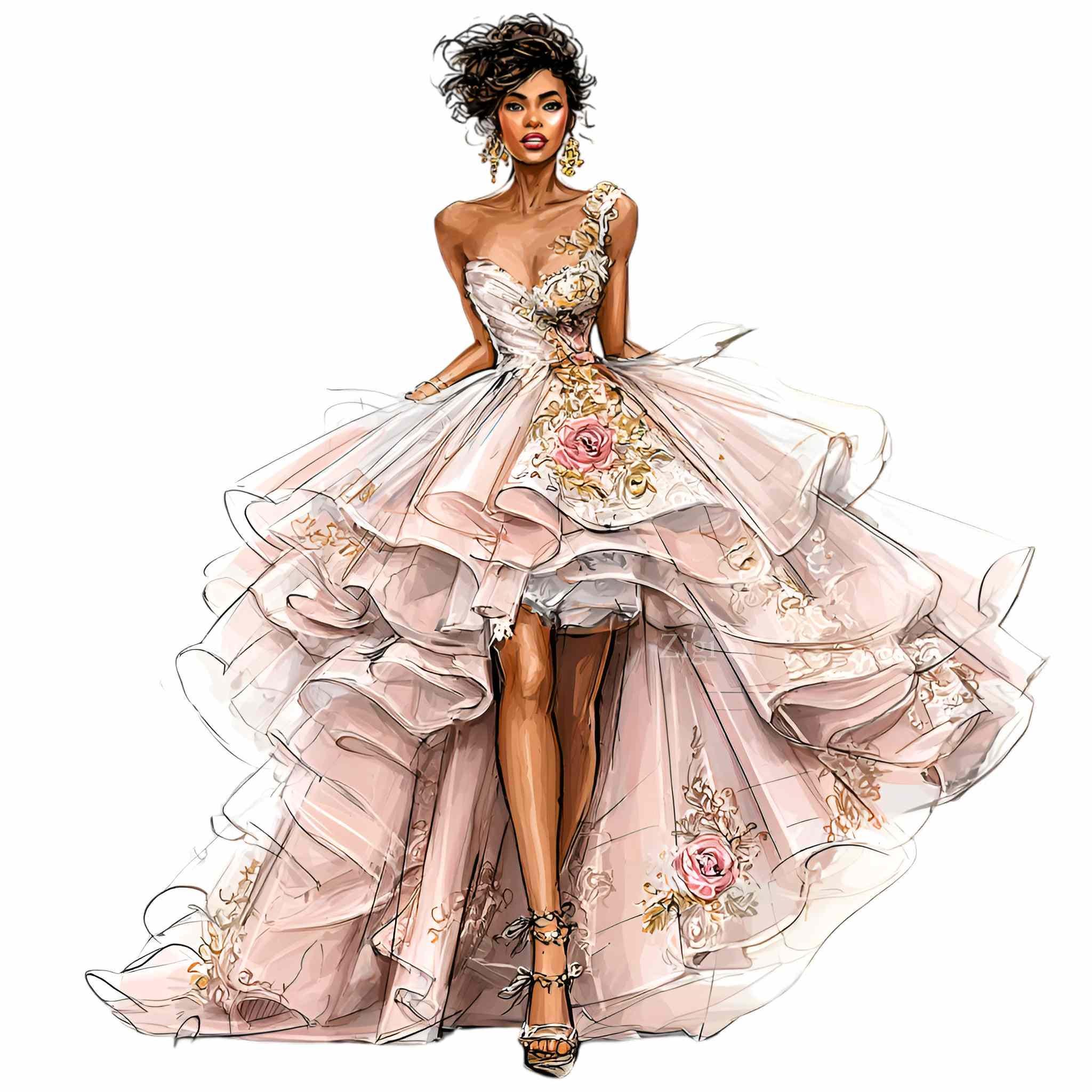 fashion dress clipart 12 PNG Fashion Illustration, Luxury Woman Clipart