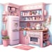 Retro Kitchen Clipart PNG 25 Pink Watercolor Baking Cooking - Etsy