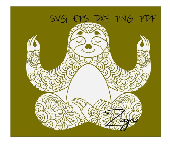 Download Yoga Animal Svg Sloth Mandala Svg Cut Files Etsy