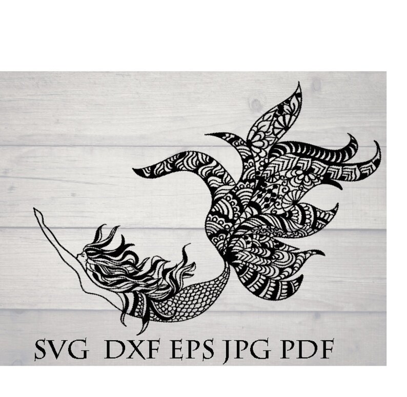 Download Mermaid mandala svg mermaid swimming svg mandela svg | Etsy