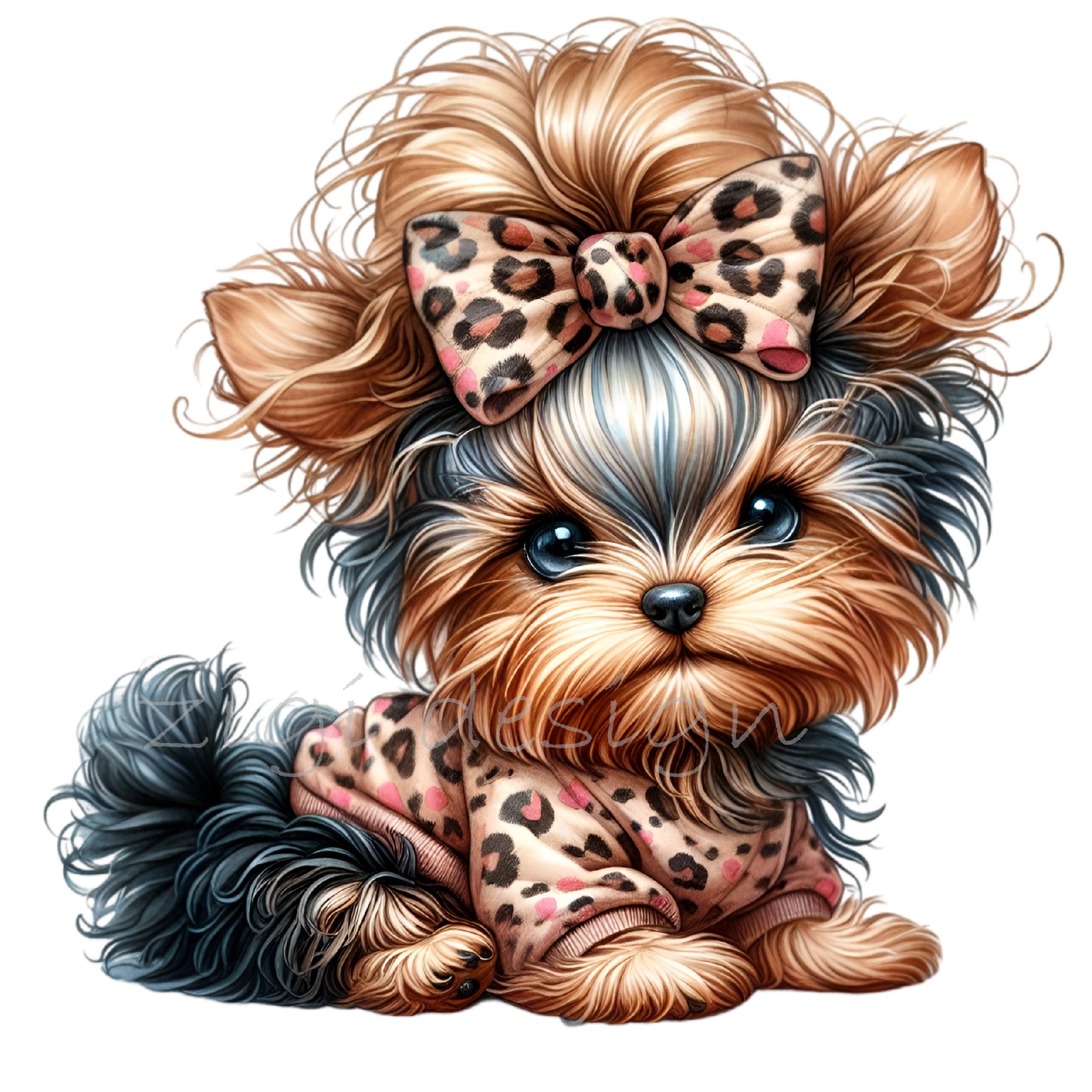 Shih Tzu Clipart, Leopard Bow Clip Art, 12 PNG Animal Print Cheetah Fur ...