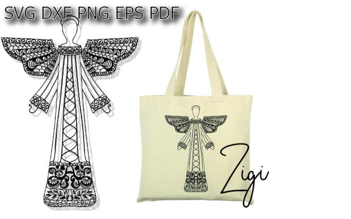 Download Angel ornament svg Christmas sticker wood design outline ...