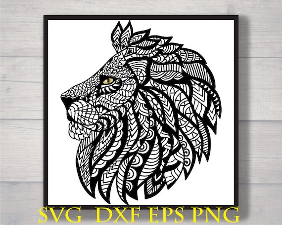 Download Lion Mandala Svg Boho Lion Zentangle Birthday Shirt Design Svg Etsy