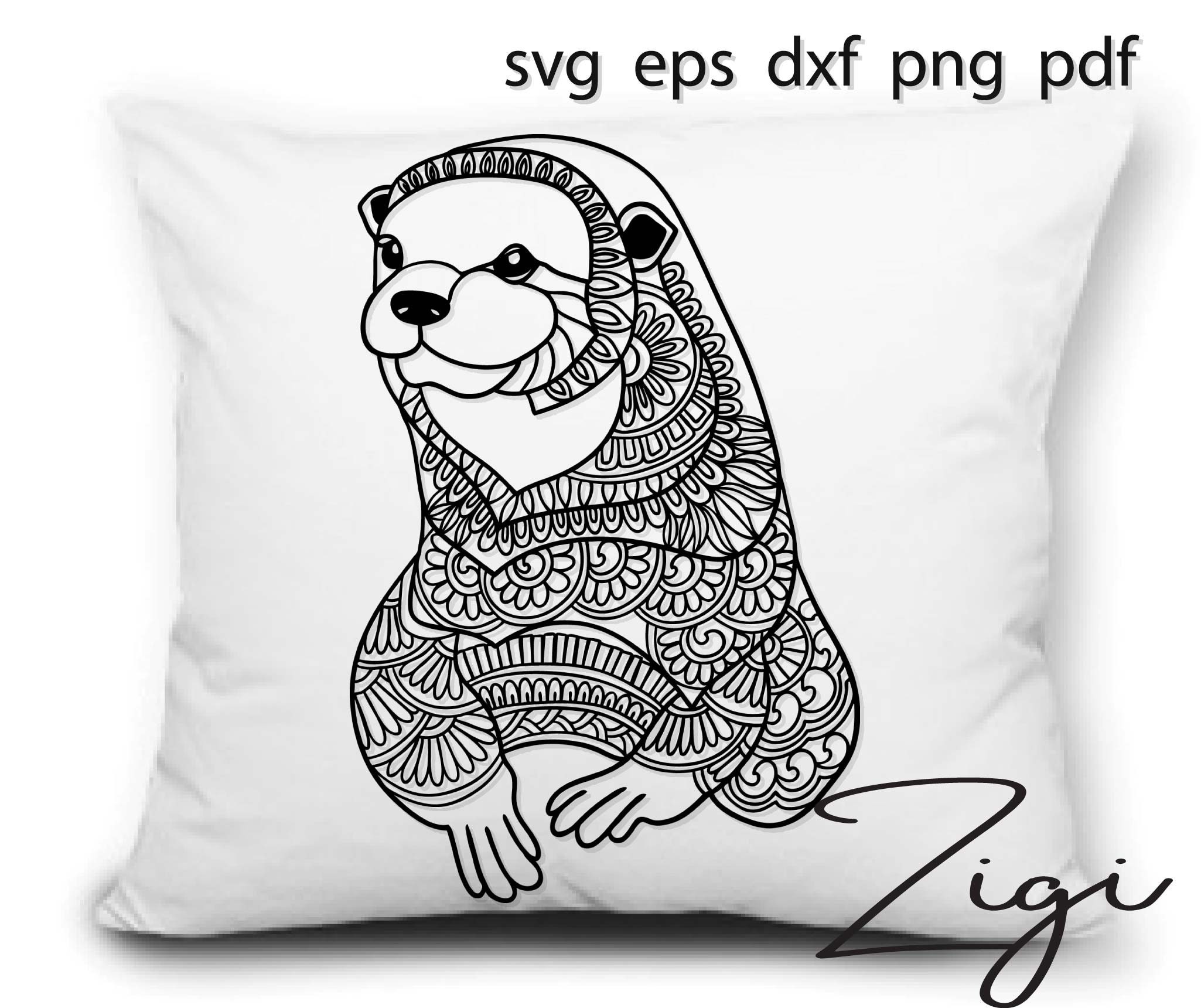 Download Cute otter svg Zentangle otter girl shirt animal mandala ...