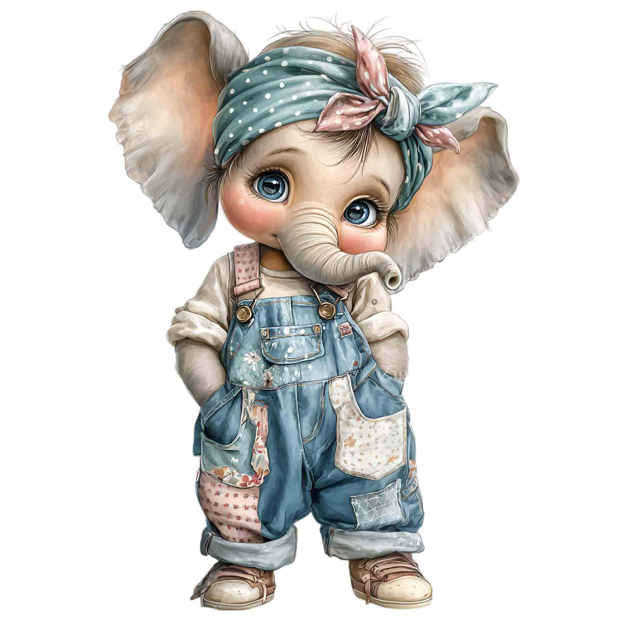 16 PNG Baby Elephant Clipart – Cute Animal PNG for Nursery Wall Art ...