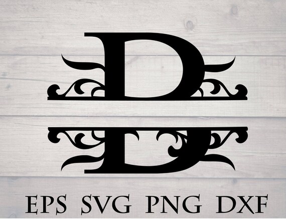 Download Monogram Split Letter Svg Divided Initial B Svg Swirl Etsy