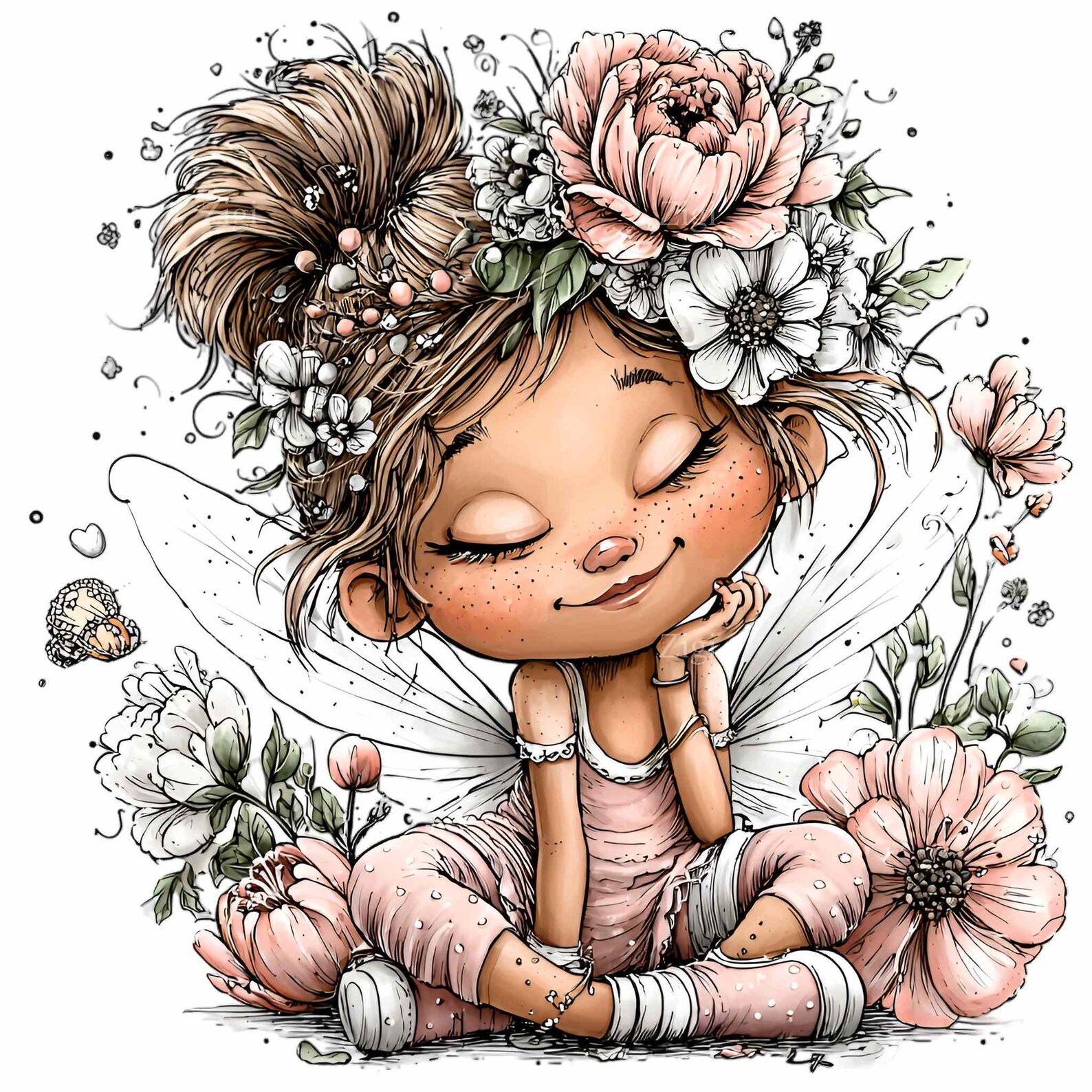 12 PNG Flower Fairy Clipart – Cute Fantasy PNG With Wings and Flowers ...