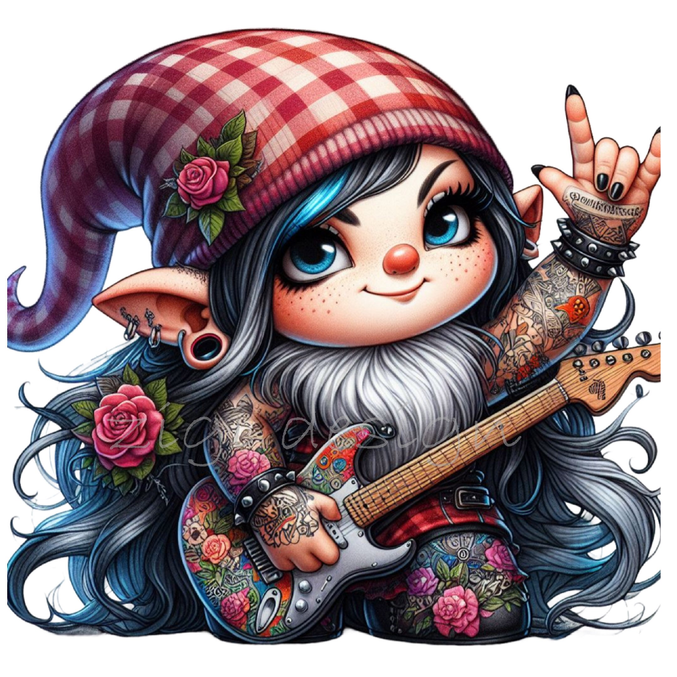 18 PNG Rocker Elf Clipart, Pink Girl Motorcycle Tattooed Fairy Biker - Etsy