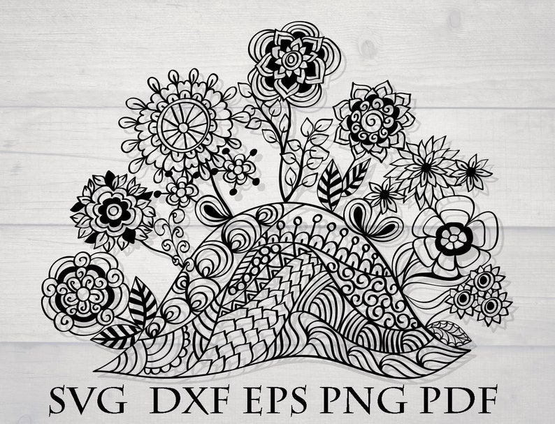 Download Zentangle Flower Svg Intricate Svg Etsy