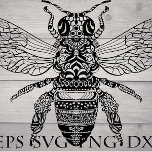 Bee svg, insect svg, mandala svg, intricate svg