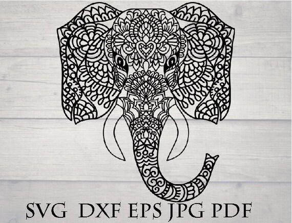 Download Elephant svg mandala animal zentangle cut file | Etsy
