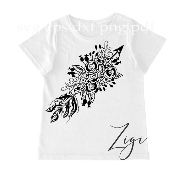 Download Free Boho Feather Svg Floral Arrow Svg Hippie Svg Png Vector Cut Etsy SVG Cut Files