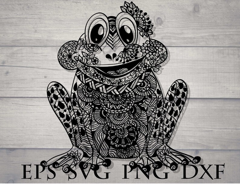 Frog svg zentangle frog svg mandala animal svg | Etsy