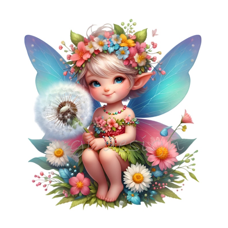 12 PNG Flower Fairy Clipart – Magical Girl With Wings Illustration for ...