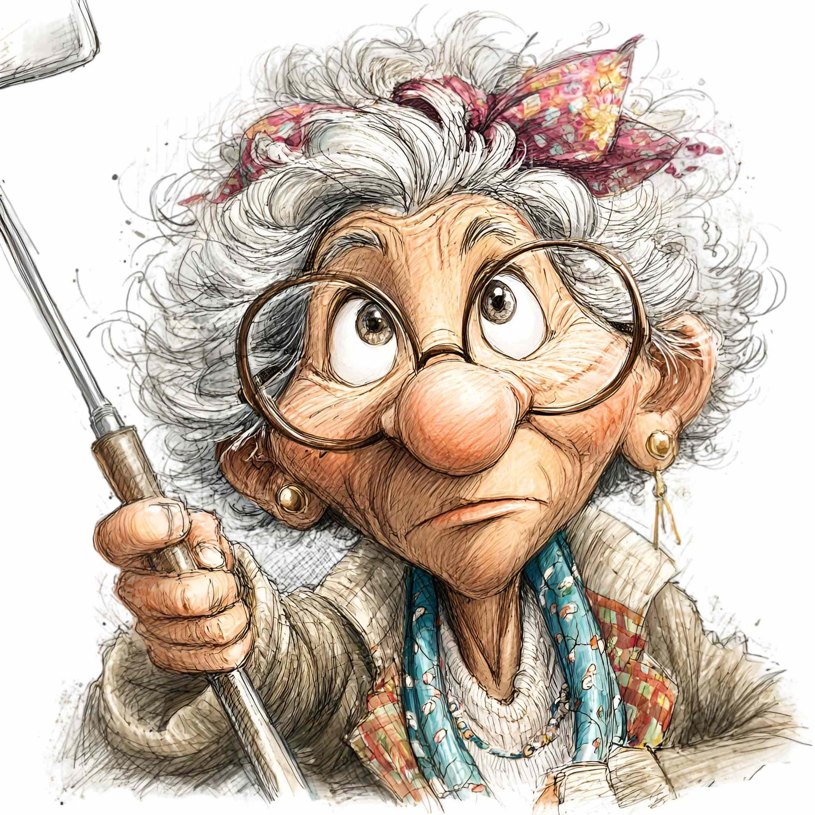 12 PNG Funny Grandma Selfie Senior Lady Social Media Tech Clipart - Etsy