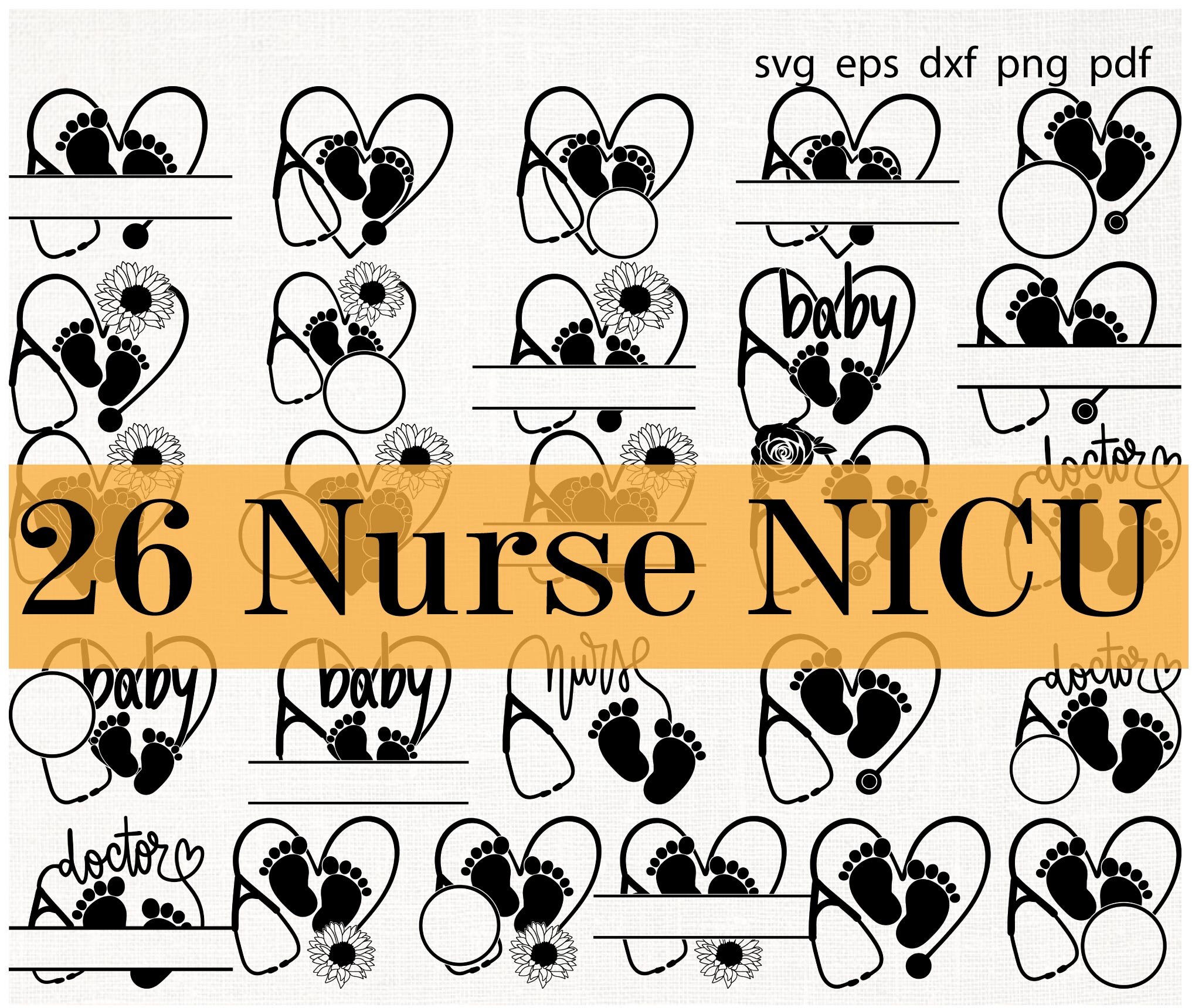 Download Nursing svg bundle nicu nurse 2021 baby tiny heart flower ...