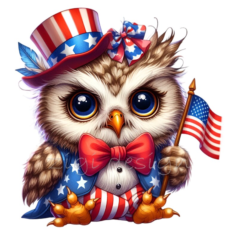 15 PNG Patriotic Owl Sublimation, American Flag Bird Clipart - Etsy