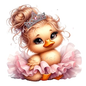 Clipart ballerina, clipart anatroccolo, 15 PNG illustrazione principessa ballerina, compleanno stampabile, camicia da insegnante, camicia da scuola per bambini