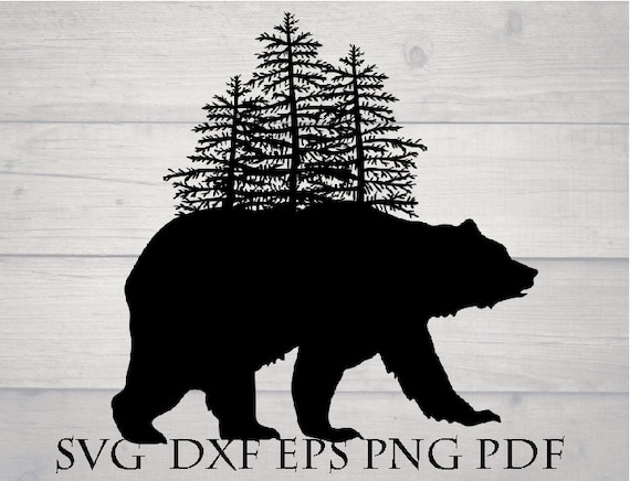 Download Bear Tree Svg Intricate Silhouette Vector Cricut Etsy