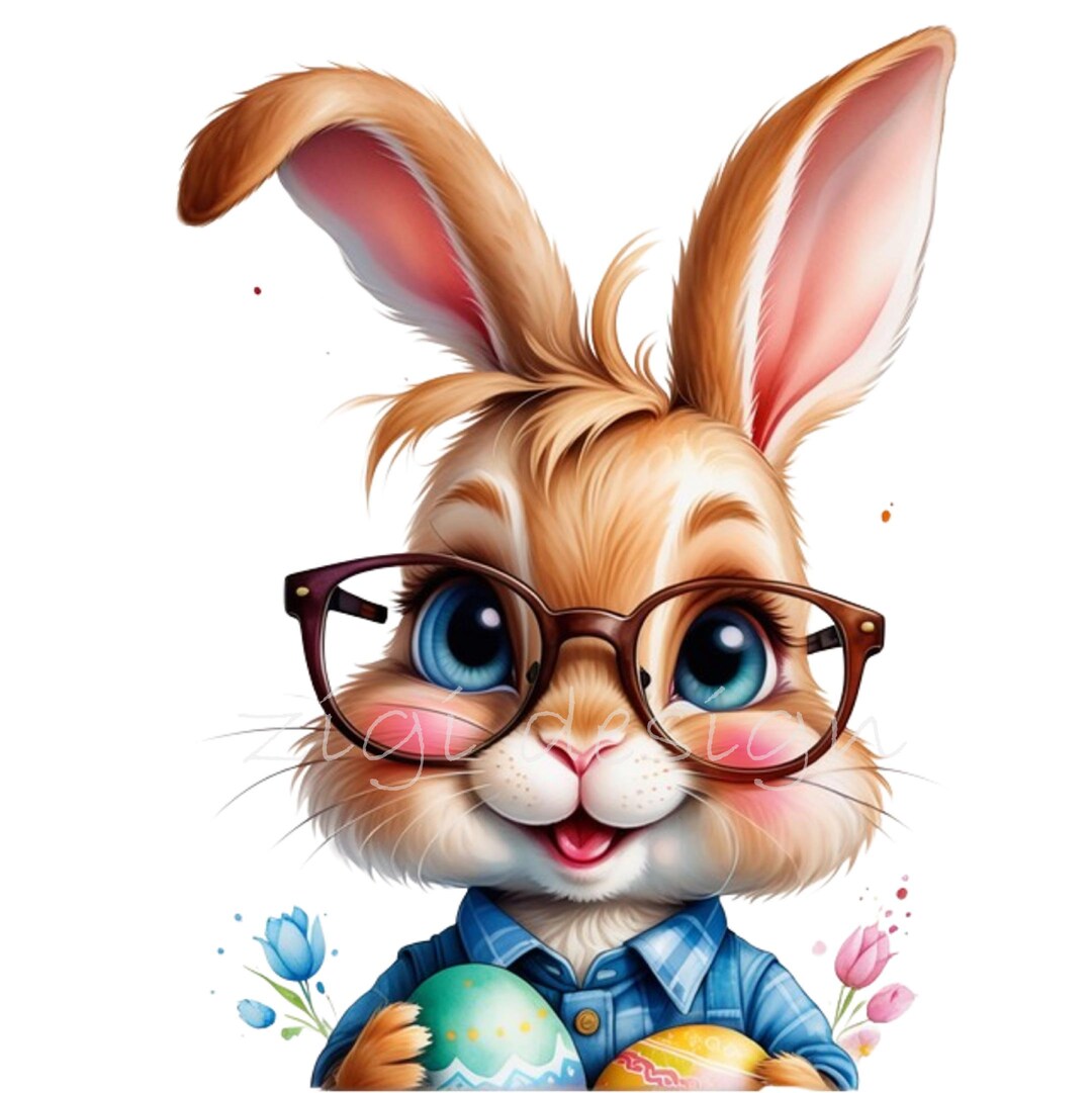 Cute Bunny Clipart 24 PNG Watercolor - Etsy