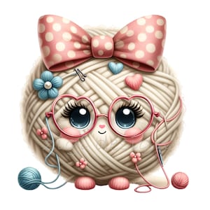 Garn Ball Clipart, Clipart häkeln, Wolle stricken, 12 PNG Aquarell, Junk Journal, Kartenherstellung, Handarbeit Lehrer, Sublimation druckbar