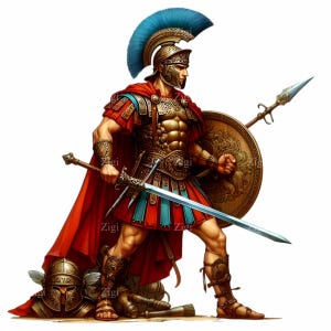 Guerrero romano PNG Clipart, 18 ilustraciones de gladiadores, arte digital de soldados antiguos