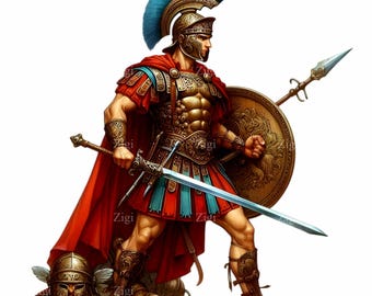 18 PNG Roman Warrior Clipart – Ancient Gladiator Illustration