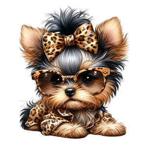 Shih Tzu Clipart, Leopard Bow Clip Art, 12 PNG Animal Print Cheetah Fur ...