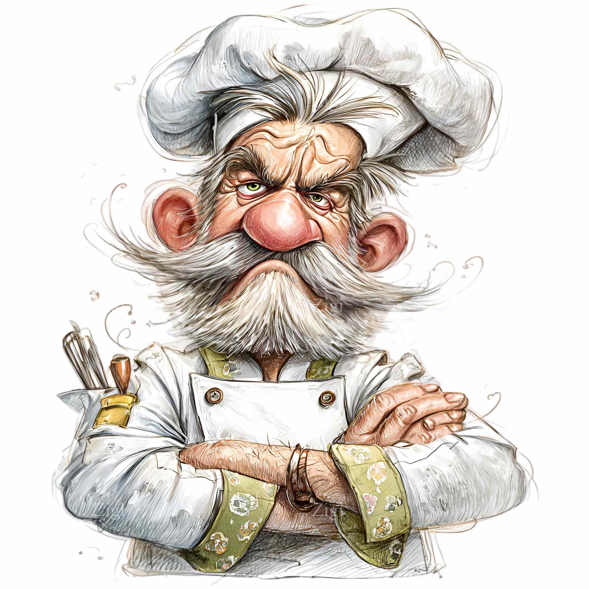 16 PNG Grumpy Chef Clipart, Funny Cook Sublimation, Italian Baker ...