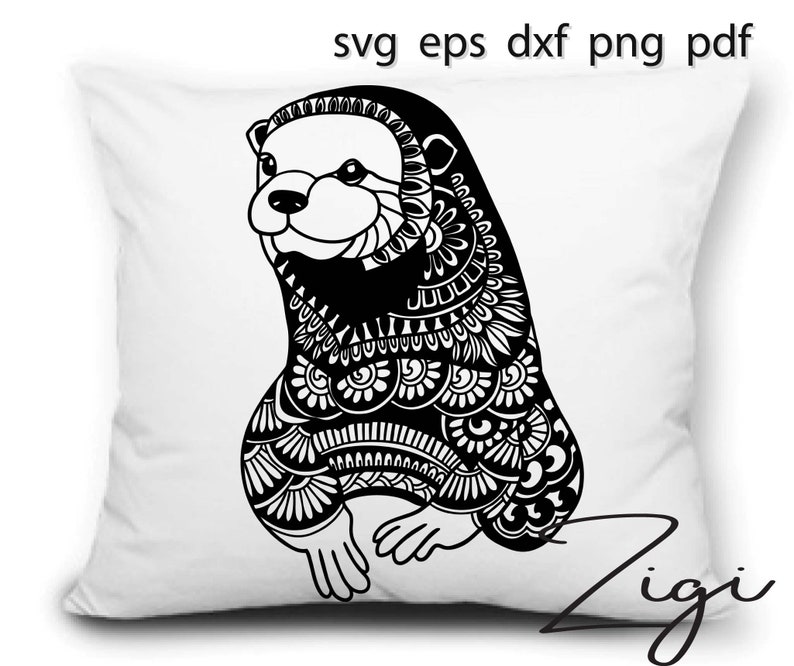 Download Otter Svg Animal Mandala Svg Zentangle Svg Etsy PSD Mockup Templates