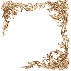 14 élégant cadre baroque doré PNG, clipart bordure florale ornée, cadre de volutes vintage de luxe pour les Invitations et les impressions